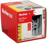 fischer Spreizd&uuml;bel SX Plus 10 x 80, Schachtel mit 25 Nylond&uuml;beln, D&uuml;bel f&uuml;r