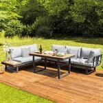 Loungegarnitur San Jose Akazie massiv mit Kissen