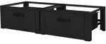 DOPPEL WASCHMASCHINEN UNTERGESTELL 2 Schubladen Schwarz 128x53,5x31,5 cm aus Stahl