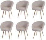 ESSZIMMERSTUHL Beige, Grau 6er-Set
