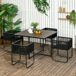 ESSTISCH mit 4 St&uuml;hlen, 5-tlg. Polyrattan Gartenm&ouml;bel Set, Gartensitzgruppe,...