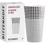 KAFFEEBECHER XL Genussklasse schwarz-wei&szlig; 525 ml