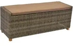 Gartenbank Kunststoff/Textil/ Holz/Metall 3-Sitzer Toskana