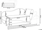 CHAISELONGUE Leinenoptik beige mit Bettkasten rechtsseitig Meri