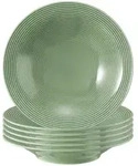 SUPPENTELLER Beat Color Glaze Salbeigr&uuml;n &oslash; 22,5 cm 6er Set