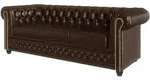 CHESTERFIELD-SOFA 3-sitzer mit Schlaffunktion Morin Braun vegan Leder