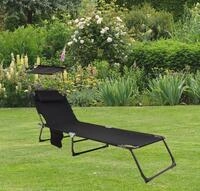 Gartenliege Bindox L ca. 55x24x185 cm Schwarz