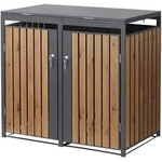 M&Uuml;LLTONNENBOX 2er Anthrazit-Holzoptik