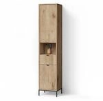 BADSCHRANK ATERNO Viking Oak 40 x 190 cm mit T&uuml;r und Schublade