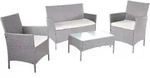 POLY-RATTAN GARTEN-GARNITUR Grau
