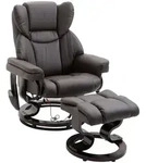 RELAXSESSEL Massagesessel mit Fu&szlig;hocker Liegefunktion Braun 79 x 82 x 101 cm