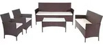 POLY-RATTAN GARNITUR Braun