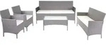 POLY-RATTAN GARNITUR Grau