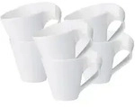 CAFF&Egrave; BECHER MIT HENKEL NewWave wei&szlig; 250 ml 6er Set