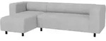 ECKSOFA Tove Hellgrau Cord - Ottomane links