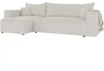 ECKSOFA Creme in Boucl&eacute;, Teddystoff mit Bettkasten