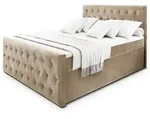 BOXBETT FONDI 180x200 cm mit Matratze und Topper - Beige