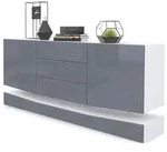 SIDEBOARD City Fronten in Grau Hochglanz