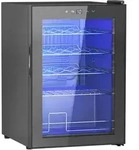 WEINK&Uuml;HLSCHRANK Metall Hartglas Schwarz