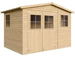 M334 GARTENHAUS HOLZ mit Fenstern - H226x324x216 cm/6 m2