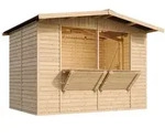 MARKTBUDE Holz, Gartenhaus , ZWEI FENSTER - 200x300/6 m2 - M150