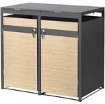 M&Uuml;LLTONNENBOX 2er Anthrazit-Holzoptik