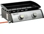 GASGRILL BBQ mit 2 Brennern, Edelstahl+Metall, Silber, 48,5 x 46 x 21 cm