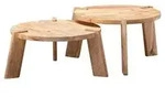 Beistelltisch-Set Wohnling 2-tlg. rund Mangoholz