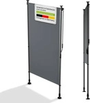 Juskys SENKRECHTMARKISE Barbados grau 100 x 310 cm