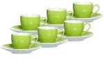 ESPRESSOTASSEN UND -UNTERTASSEN Doppio Gr&uuml;n 80 ml 6er Set