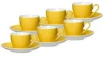 ESPRESSOTASSEN UND -UNTERTASSEN Doppio Gelb 80 ml 6er Set