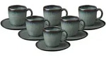 KAFFEETASSEN MIT UNTERTASSEN Lave Gris 190 ml 6er Set
