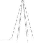 FAHNENMAST LICHTERKETTE 6 Str&auml;nge-2,08m 192LED Warmwei&szlig; Schwarz Aussen