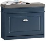 SCHUHBANK mit Sitzkissen Blau 75x52x24cm
