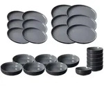 TELLER UND SCHALENSET Jasper schwarz 24er Set