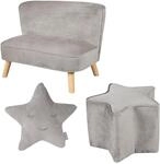 KINDERSOFA 3er-Set silbergrau