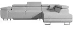 ECKSOFA mit Schlaffunktion und Bettkasten GUSA-L 272x202x107 cm Grau Boucl&eacute;