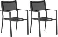 STAPELSESSEL Schwarz Aluminium 2er-Set