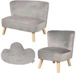 KINDERSOFA 3er-Set silbergrau
