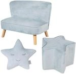 KINDERSOFA 3er-Set hellblau