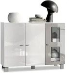 SIDEBOARD Denjo T&uuml;r in Sandgrau Hochglanz