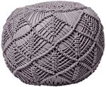 POUF grau im Makramee-Stil, 40/40/35 cm
