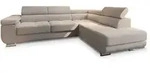ECKSOFA APIRO R-S Beige Kordstoff mit Schlaffunktion