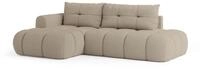 ECKSOFA FLUMA L-S Beige Boucle-Stoff mit Schlaffunktion