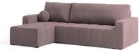 ECKSOFA VOLIRA Rosa Pl&uuml;sch-Stoff mit Schlaffunktion