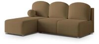 ECKSOFA TRAMA Orange Boucle-Stoff mit Schlaffunktion