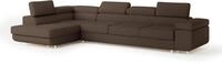 ECKSOFA VICENTE Braun Boucle-Stoff mit Schlaffunktion
