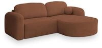 ECKSOFA AMILIA R-S Kupferfarben Boucle-Stoff mit Schlaffunktion