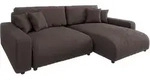 ECKSOFA Emma Dunkelbraun Cord - Ottomane rechts