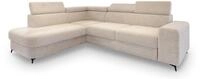 ECKSOFA ALVORO L-S Creme Boucle-Stoff mit Schlaffunktion